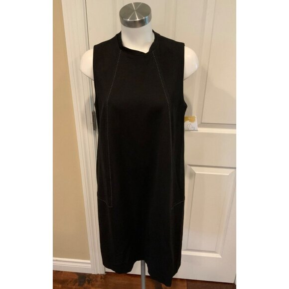 J. McLaughlin Black Sleeveless Sheath Dress, Size Large - Picture 1 of 6